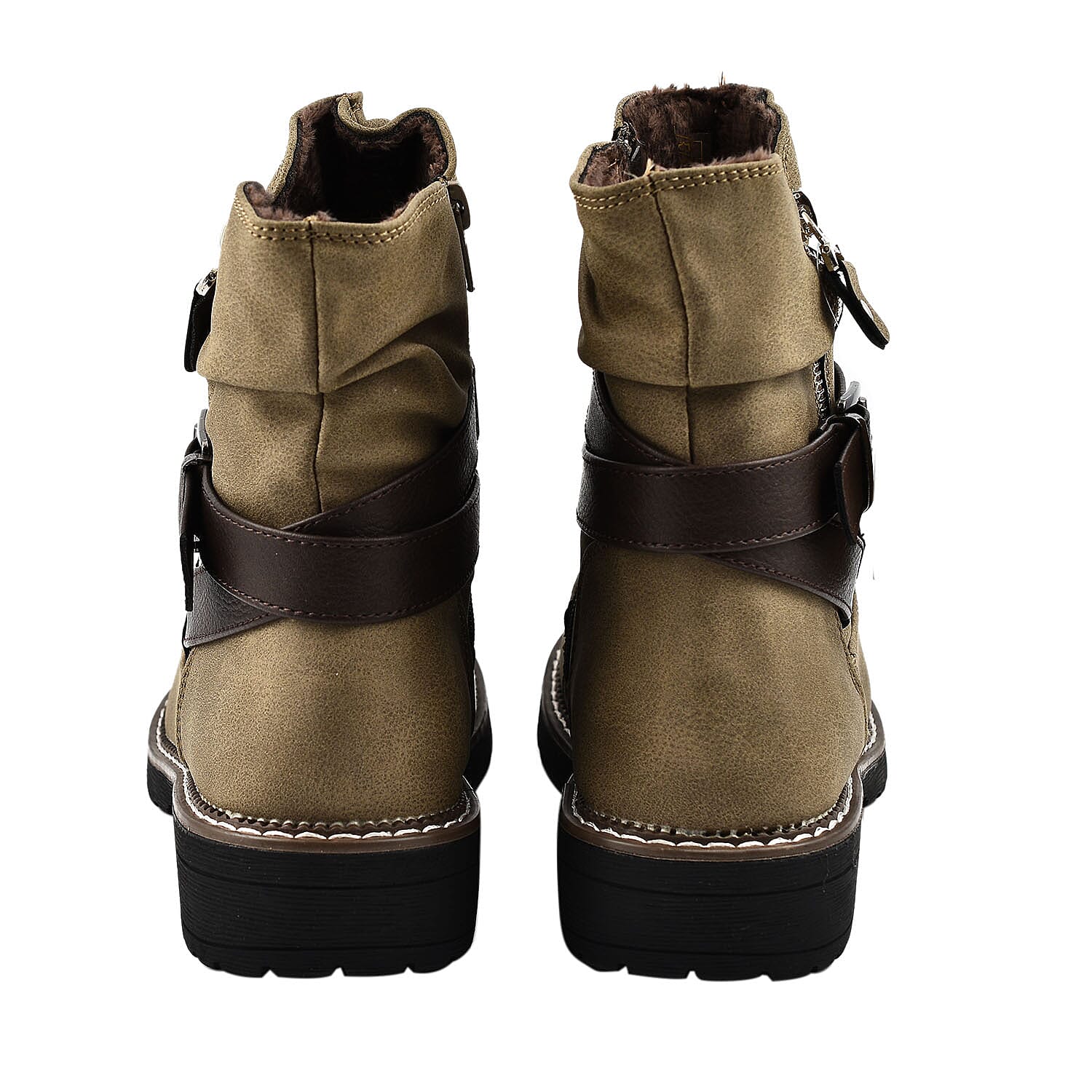 Pia Faux Fur Ladies Boots - Black