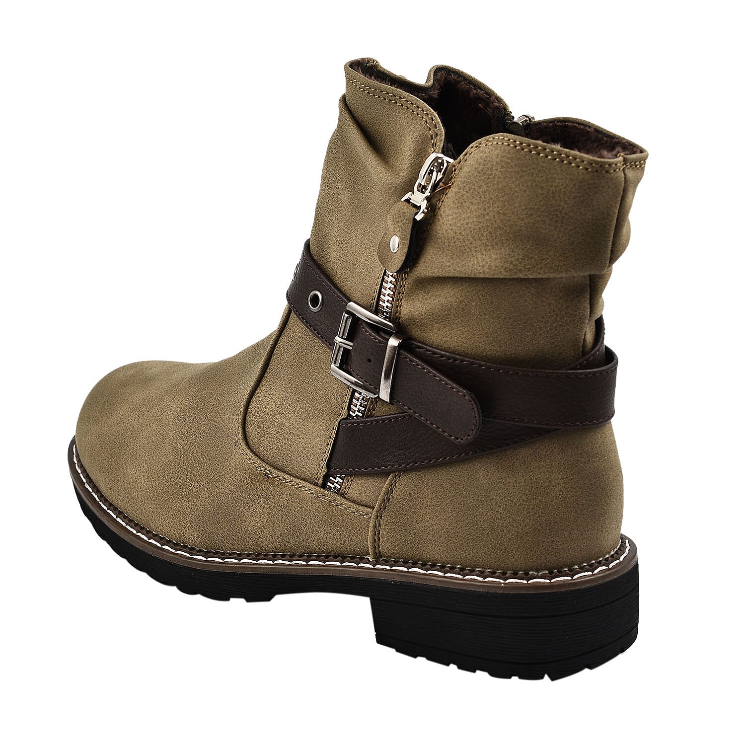 Pia Faux Fur Ladies Boots - Black