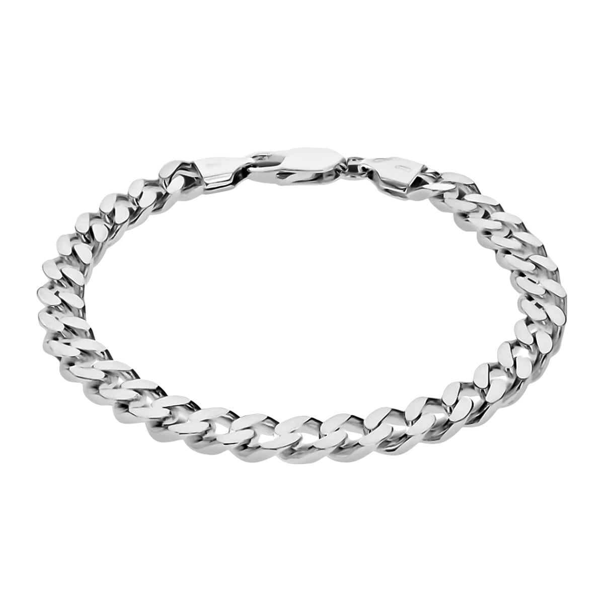 Vicenza Closeout Sterling Silver Curb Bracelet (Size - 8), Silver Wt 17.40 Gms