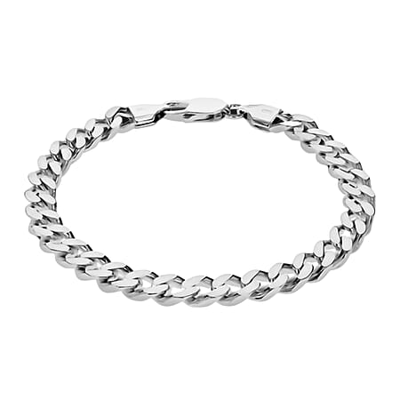 Vicenza Closeout Sterling Silver Curb Bracelet (Size - 8), Silver Wt 17.40 Gms