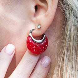 Multi Colour Murano Style Basket Earrings in Stainless Steel