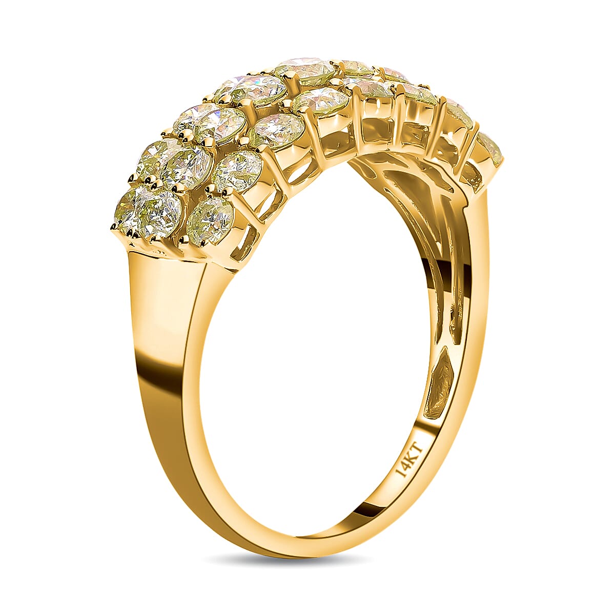 Close Out Deal - 14K Yellow Gold Natural INTENSE Yellow Diamond Ring 2.00 Ct