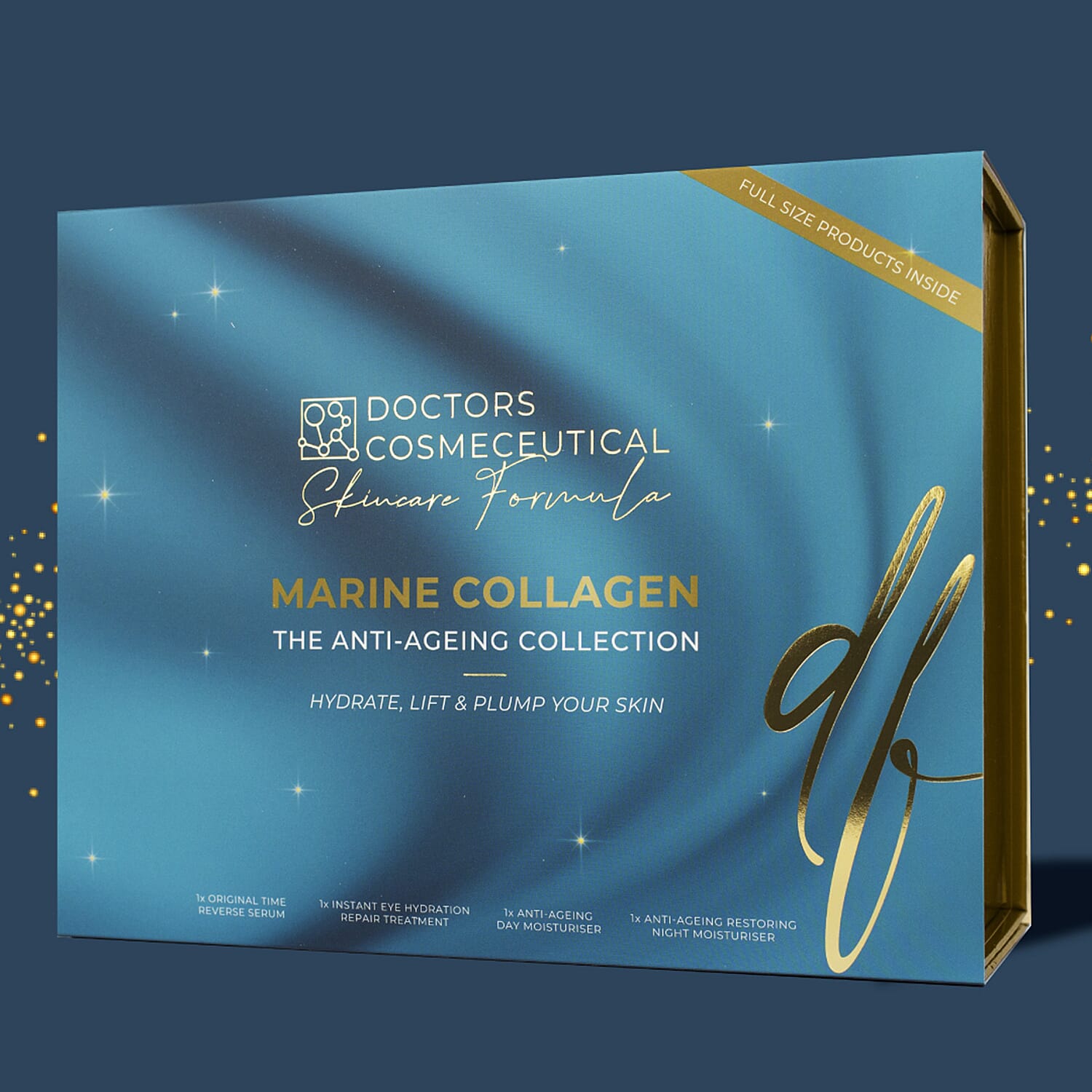 Doctors Formula Marine Collagen- The Anti-Ageing Collection (Incl Anti-Ageing Day, Night Moisturiser 50ml,Time Reverse Serum 30ml - Instant Eye HydrationTreatment 15ml)