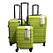 Bordlite Set of 3 - Durable Hard Shell 4 Wheel Suitcases with Soft Grip Handles- Yellow