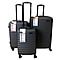 Bordlite Set of 3 - Durable Hard Shell 4 Wheel Suitcases with Soft Grip Handles- Dark Grey