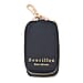 SENCILLEZ 100% Genuine Leather Snake Pattern Key Holder Chain with Detachable Lobster Clasp and Zipper Closure - Black