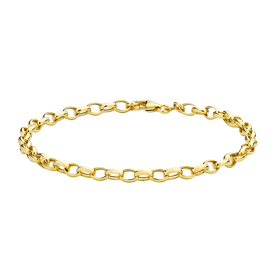 Hatton Garden CloseOut- 9K Yellow Gold Oval Belcher Bracelet (Size - 7.5)