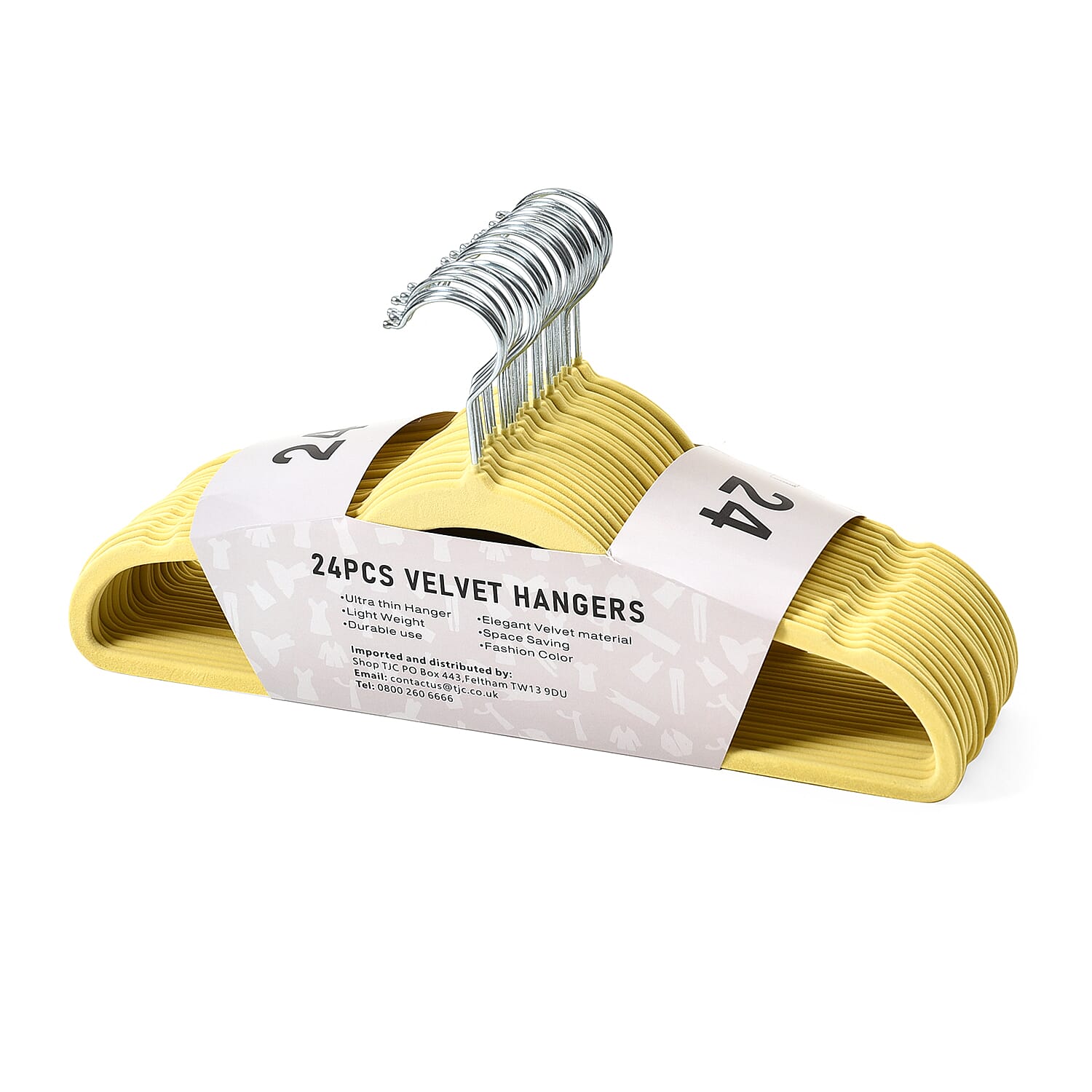 Set of 24 Antislip Velvet Hangers - Green