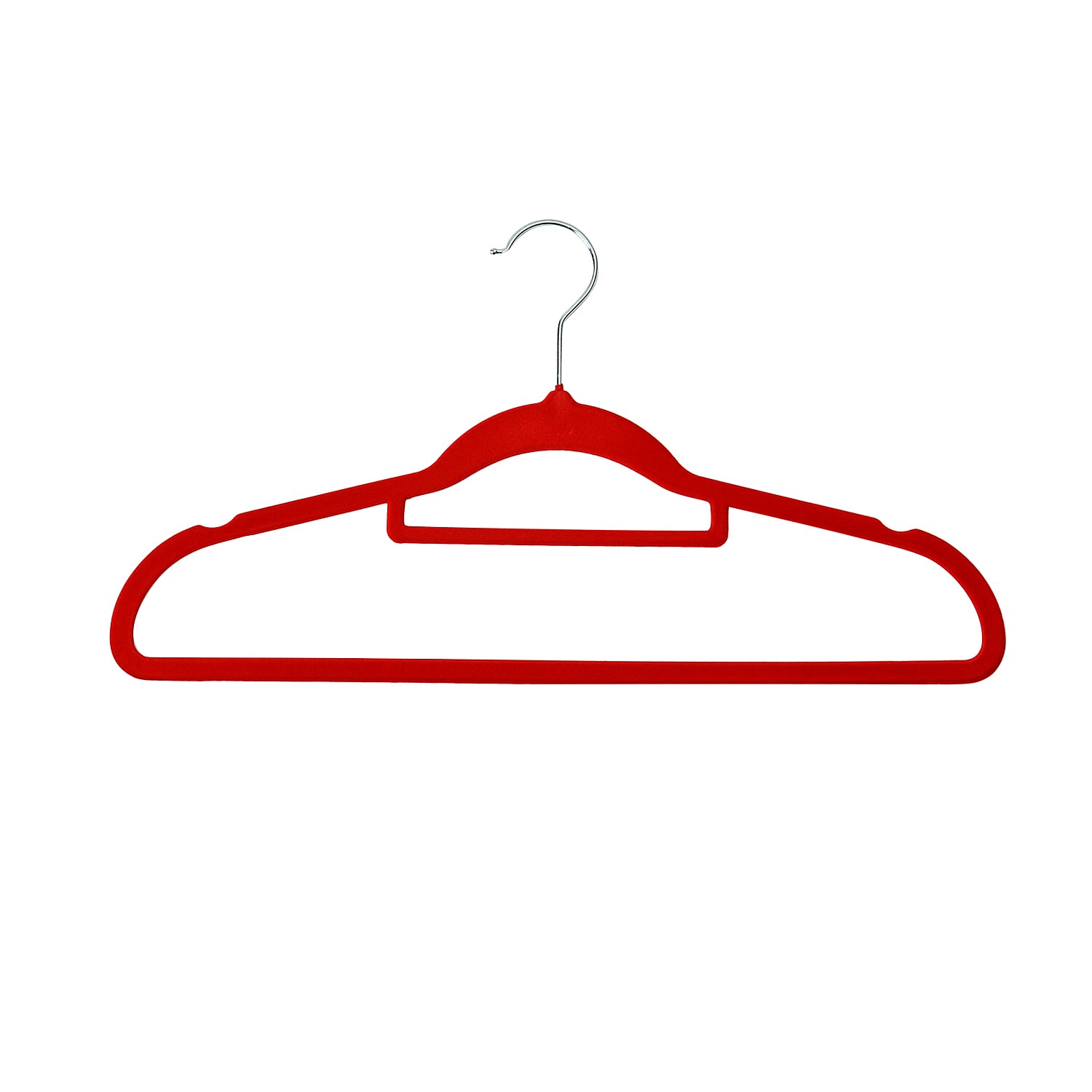 Set of 24 Antislip Velvet Hangers  - Red