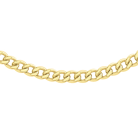 Vicenza Closeout - 9K Yellow Gold Curb Necklace (Size - 20), Gold Wt. 7.5 Gms