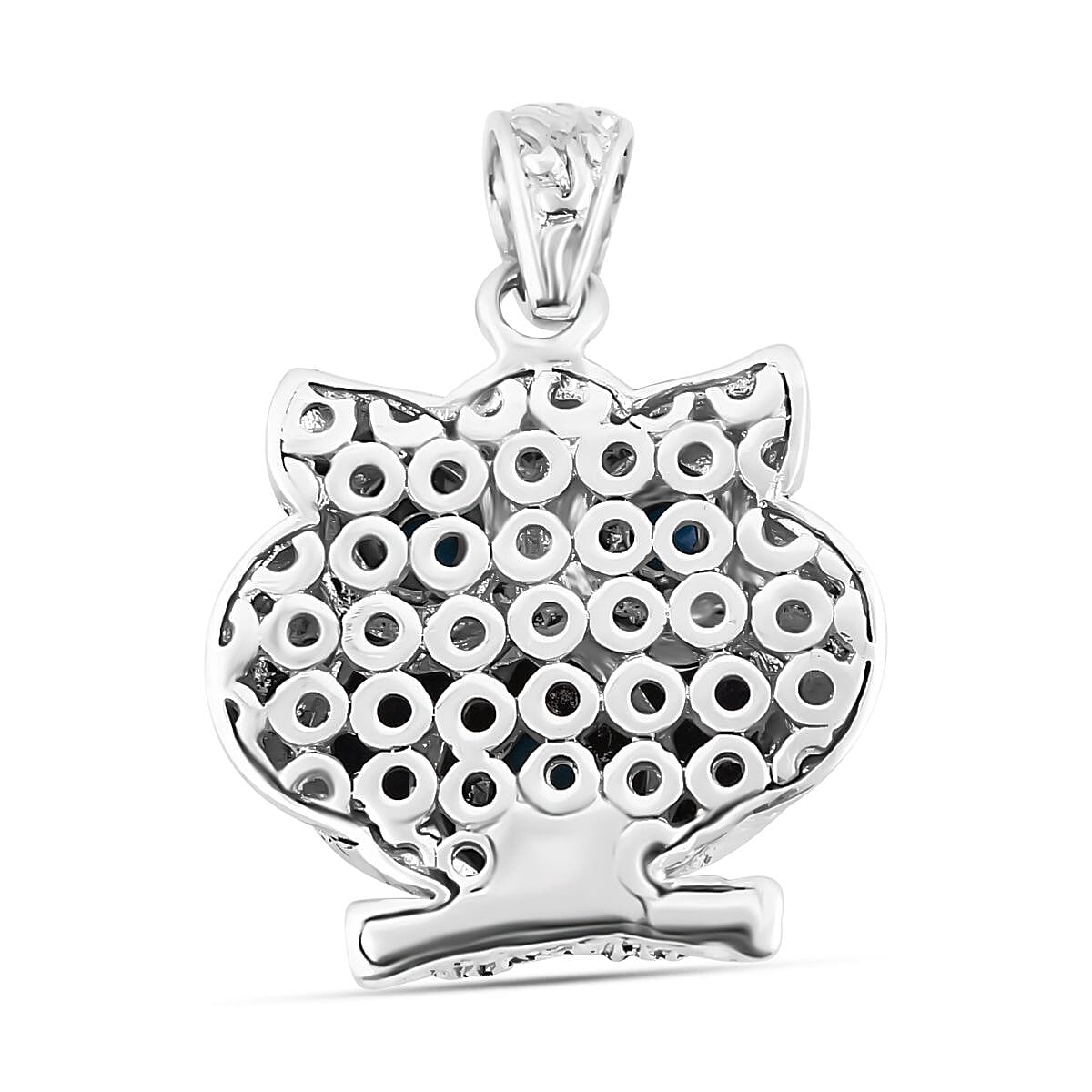 Royal Bali Collection Arizona Sleeping Beauty Turquoise & Abalone Shell Owl Pendant in Sterling Silver 2.52 Ct, Silver Wt. 10.10 Gms