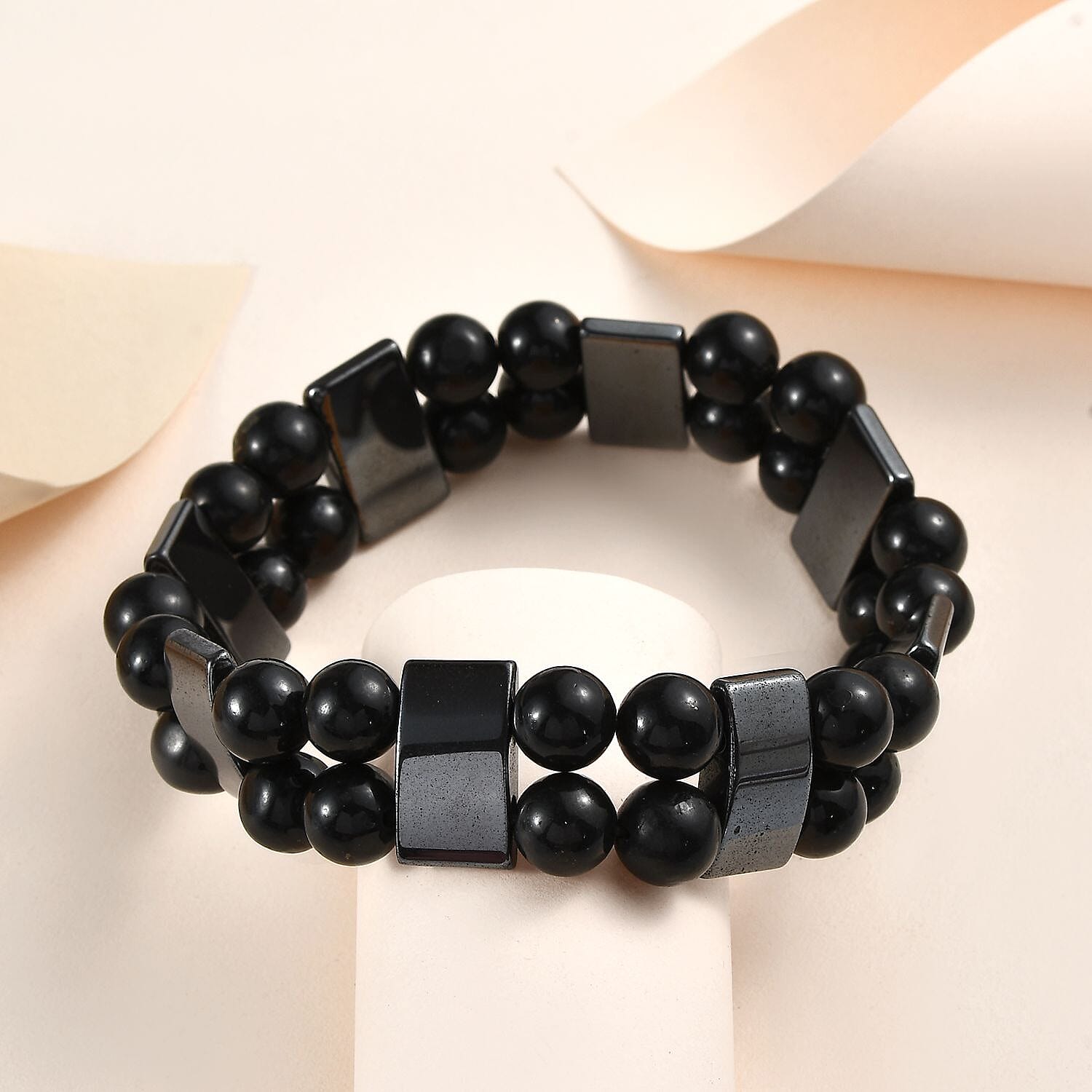 Hematite Black Shungite Bracelet (Size 7.5) 123.00 Ct.