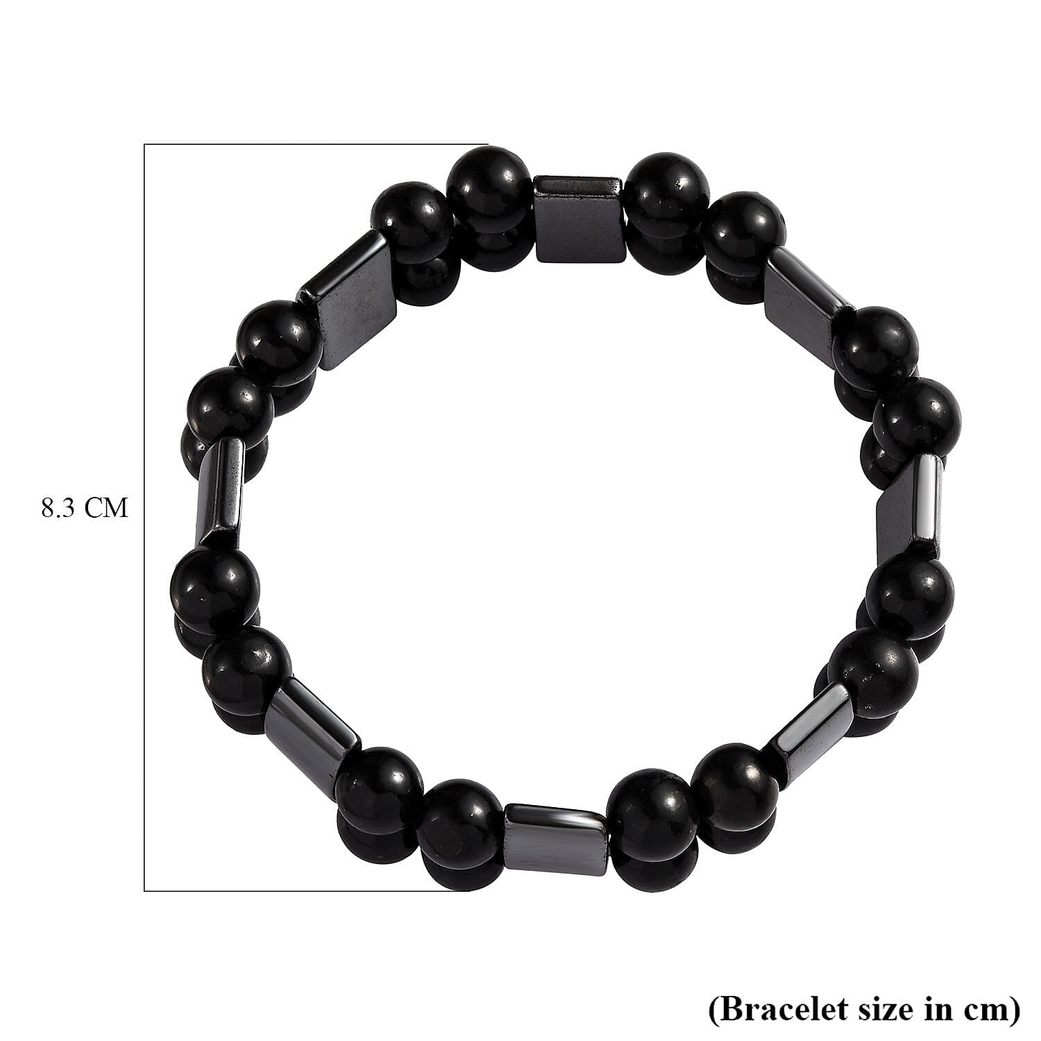 Hematite Black Shungite Bracelet (Size 7.5) 123.00 Ct.