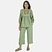 TAMSY Pure Cotton Elasticated Waist Cropped Trouser