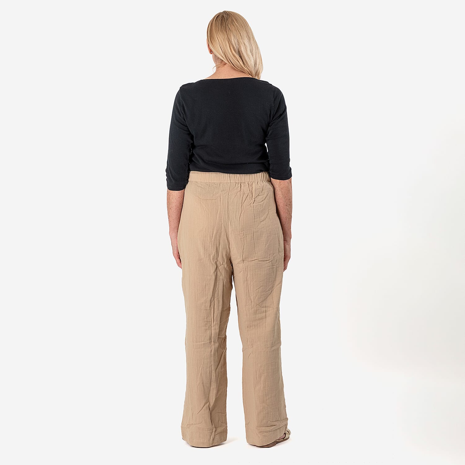 Tamsy Pure Cotton Casual Elasticated Waist Trousers