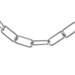 Gold Plated Sterling Silver Rectangle Twisted Link Chain 18 Inch