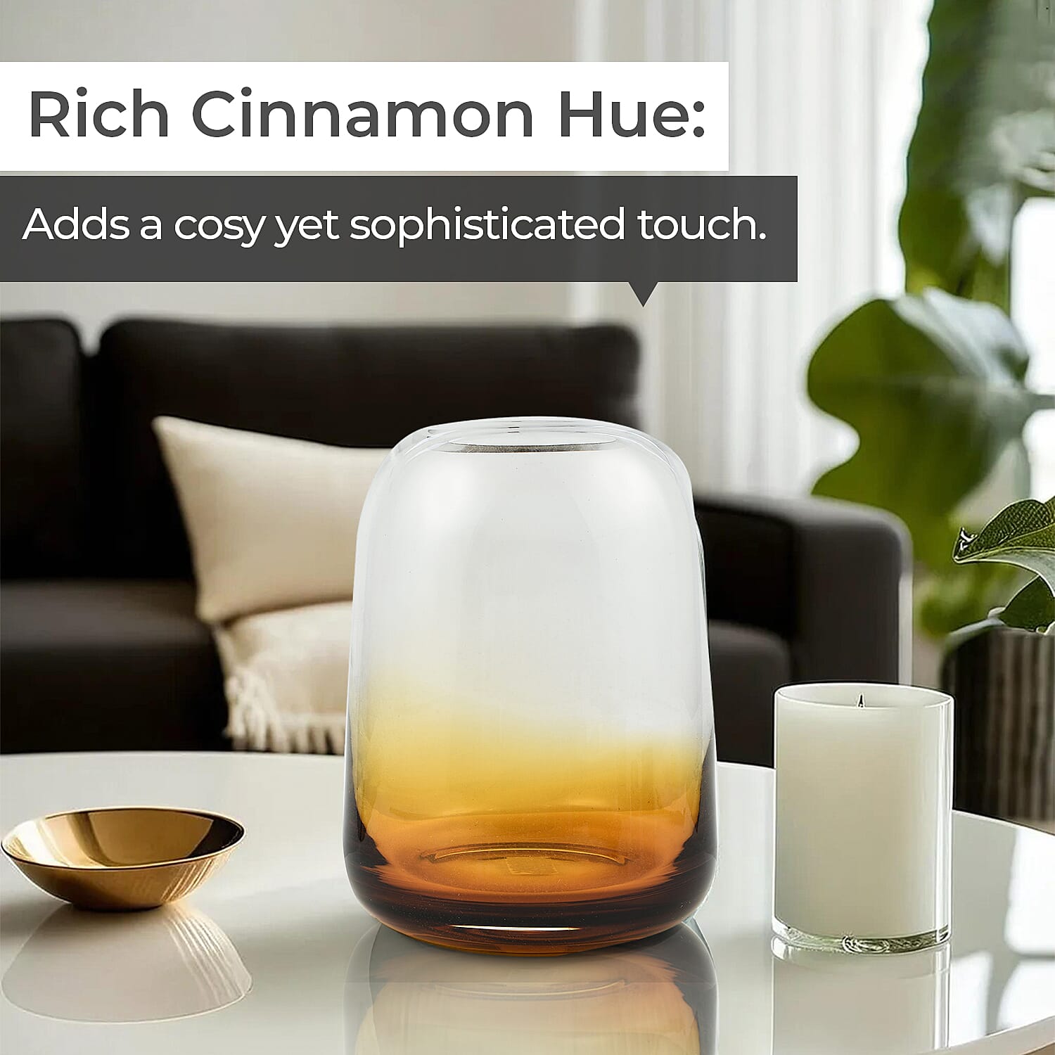 Alnwich Small Glass Vase (Cinnamon) - Smoke Tan