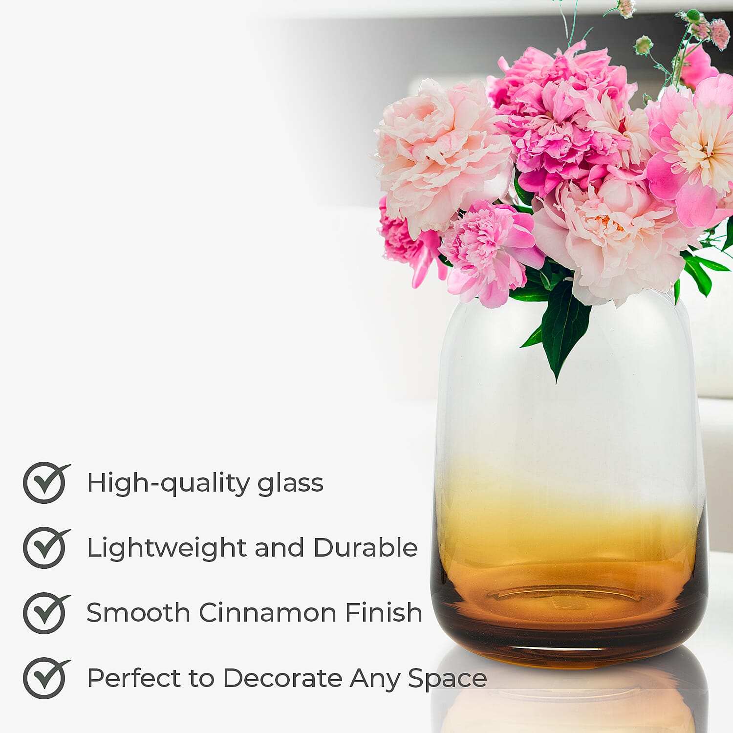 Alnwich Small Glass Vase (Cinnamon) - Smoke Tan