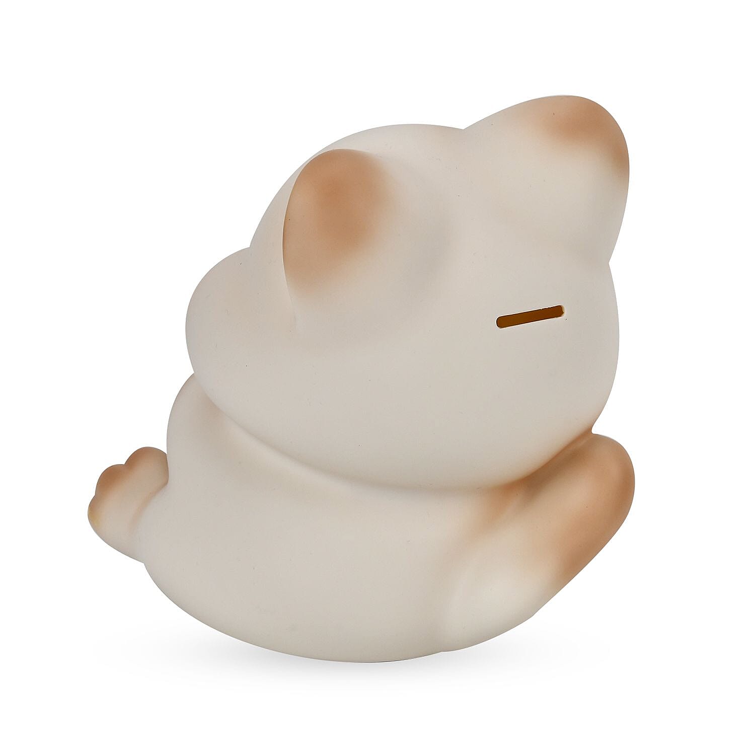 Money Bank with a Cat Holding a Fish - Beige