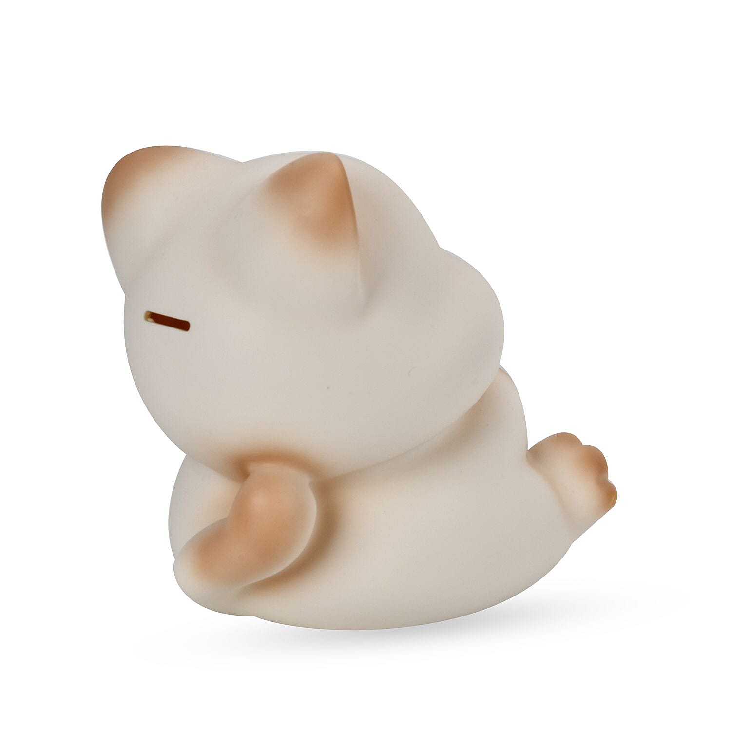 Money Bank with a Cat Holding a Fish - Beige