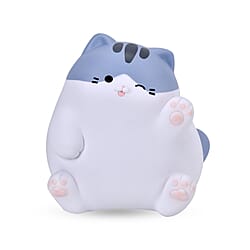 Money Bank with a Cat Holding a Fish - Beige