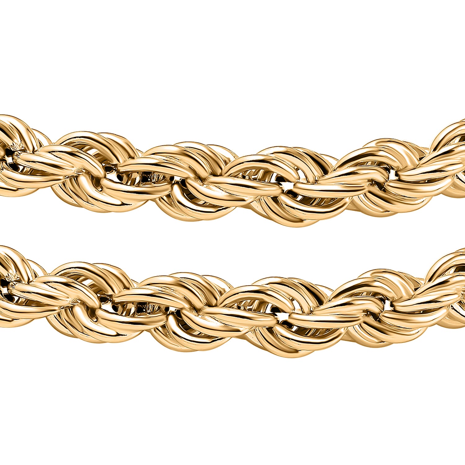 Yellow Gold Plated Sterling Silver Rope Bracelet (Size - 7.25), Silver Wt. 6 Gms