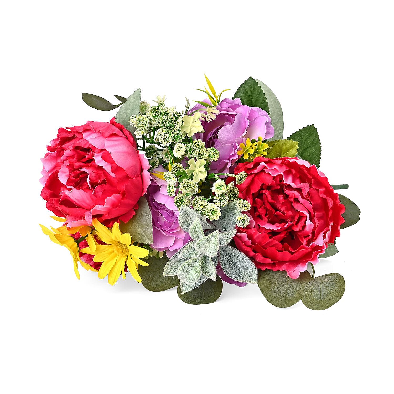 Peony Rose Large Faux Flower Bouquet - Multi