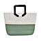 Cotton Knitted Patterned Tote Bag - Green