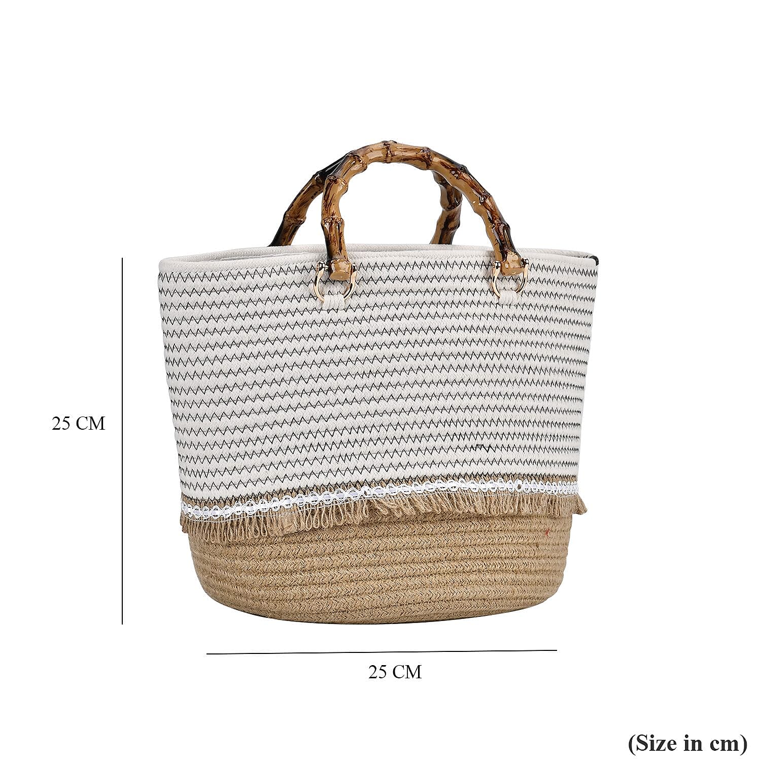 100% Cotton Knitted Summer Picnic Bag - Black