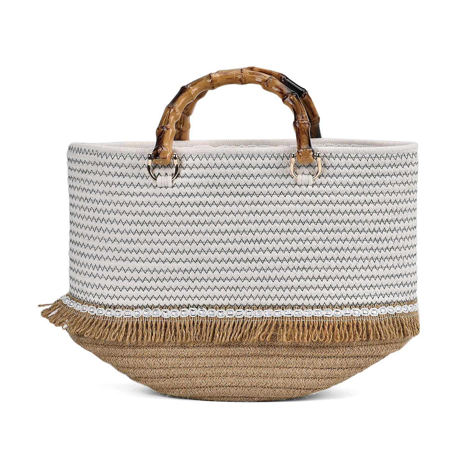 100% Cotton Knitted Summer Picnic Bag - Green