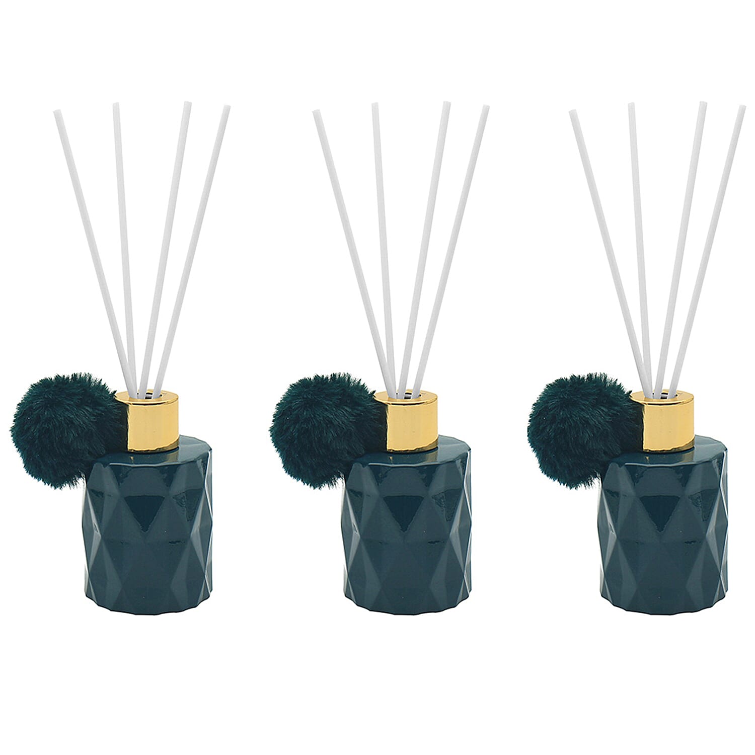 Set of 3 - Desire Reed Diffusers Lime, Basil and Mandarin - Green