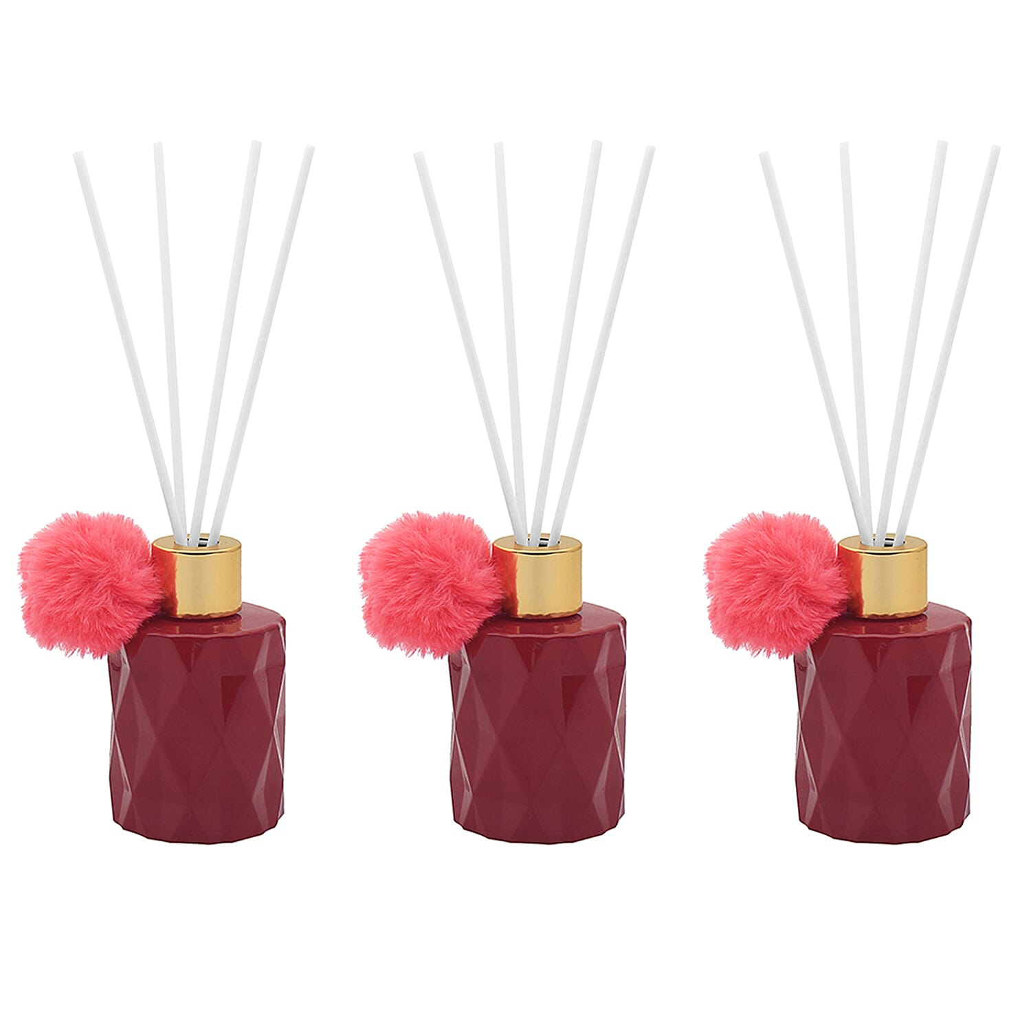 Set of 3 - Desire Reed Diffusers Velvet Rose and Oud - Pink