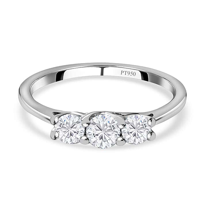 Diamond Trilogy Ring in 950 Platinum