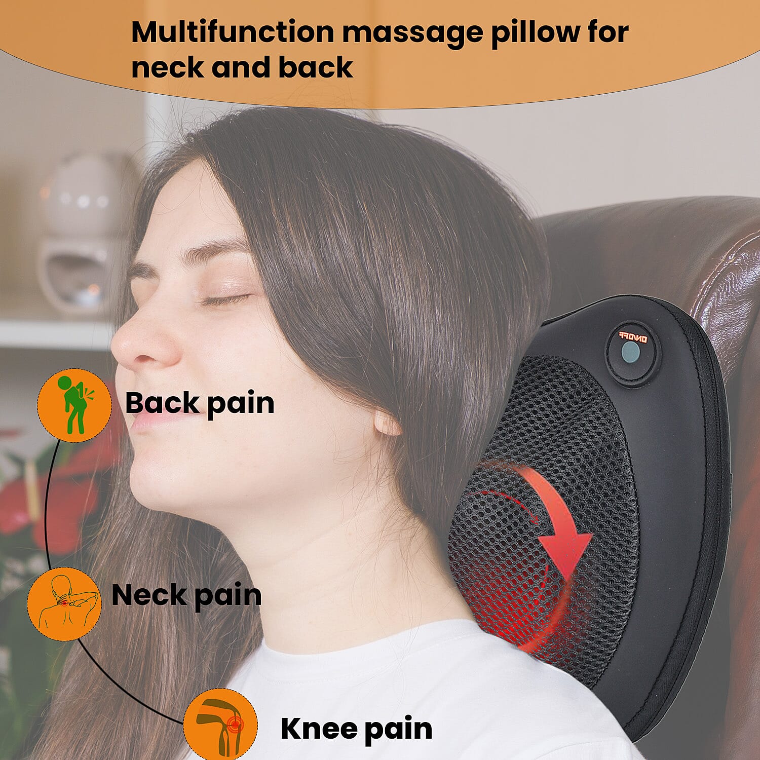 Soul Smart Neck Shaitsu Massager with Car Adaptor (Size 31x11 cm) - Black