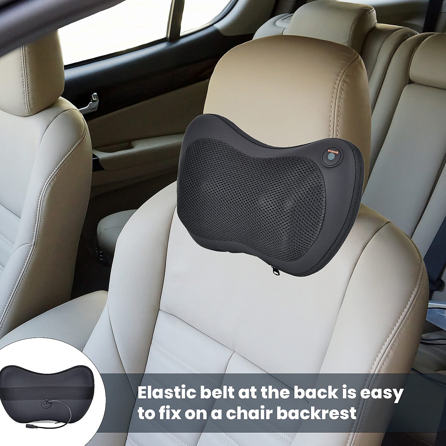 Soul Smart Shiatsu Massage Pillow for Neck & Back - Black