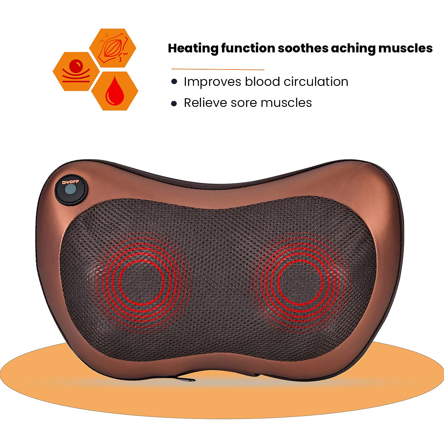 Soul Smart Neck Shaitsu Massager with Car Adaptor (Size 31x11 cm) - Brown