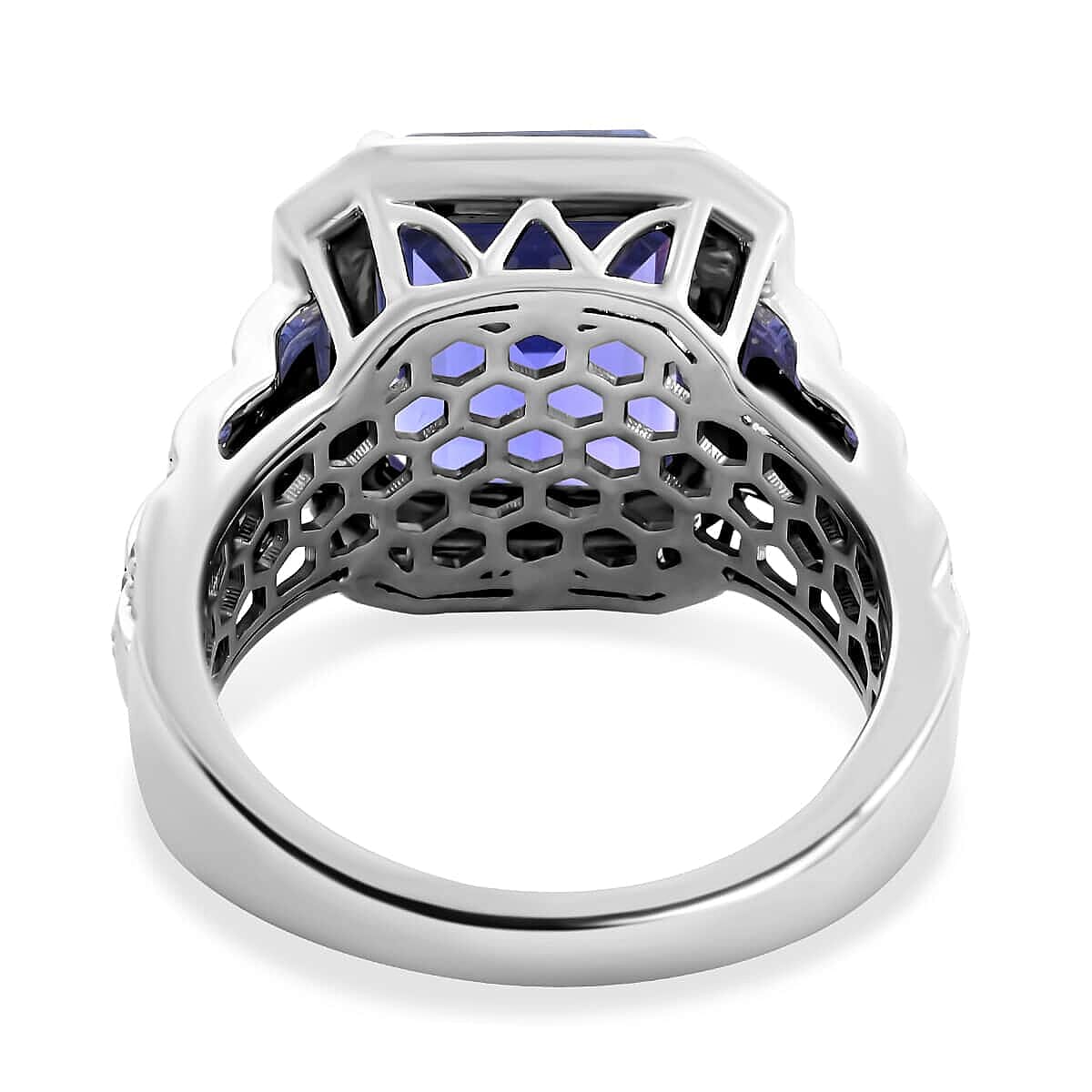 RHAPSODY 950 Platinum AAAA Tanzanite & VS Diamond Ring 8.75 ct,  Platinum Wt. 13.54 Gms