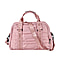 Water Repellent Pleated Travel Bag with Removable Shoulder Strap - Pink
