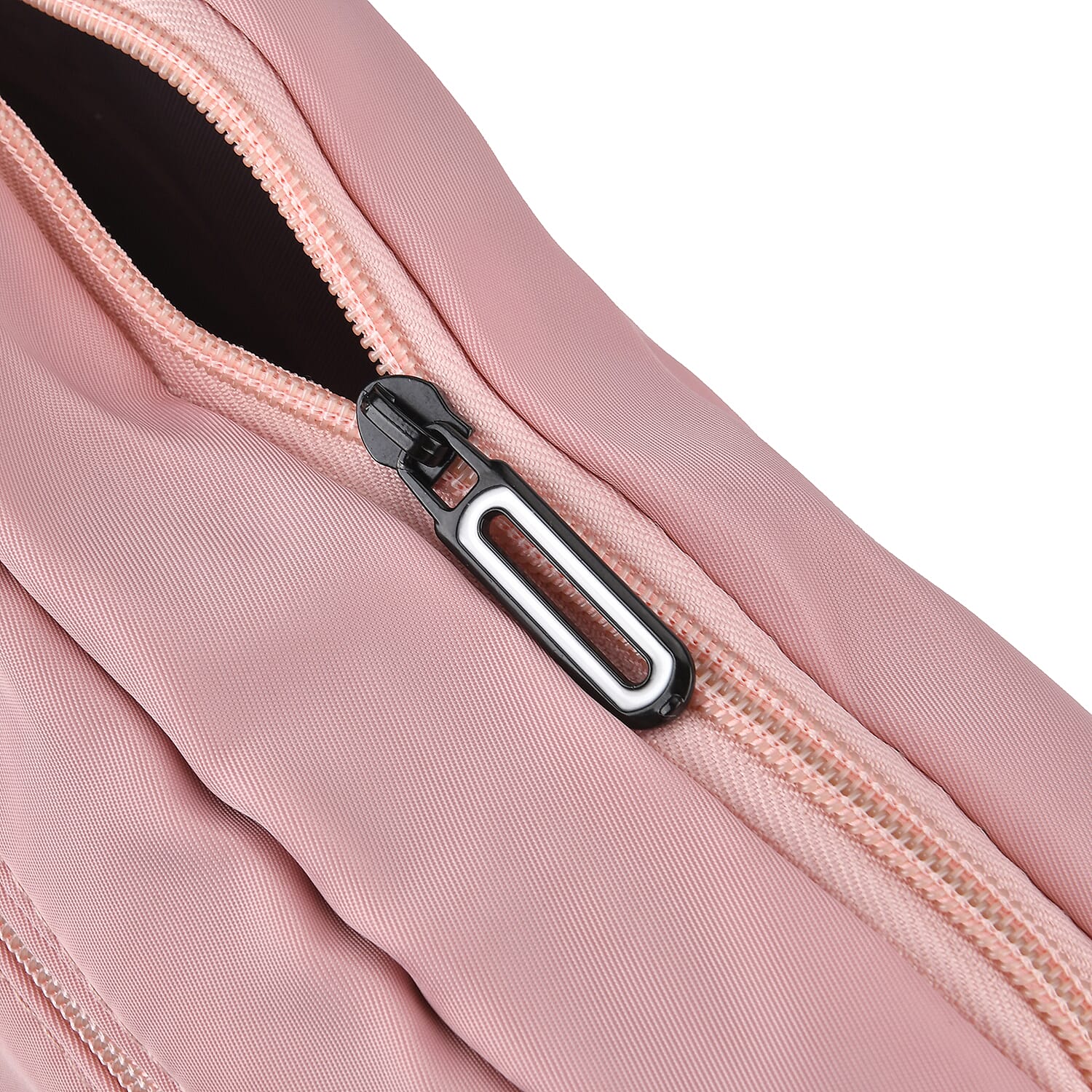  Water Repellent Pleated Travel Bag with Removable Shoulder Strap - Pink