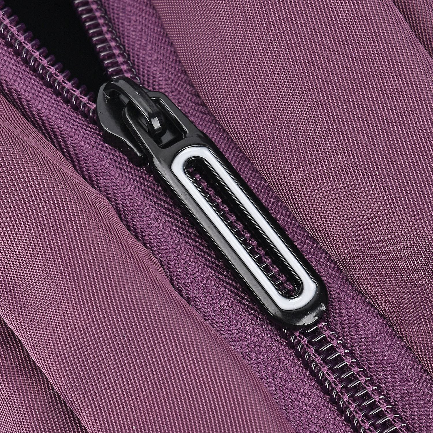 Water Repellent Pleated Travel Bag with Removable Shoulder Strap - Lilac