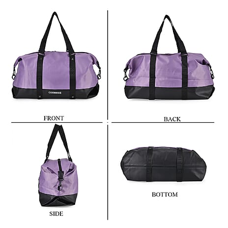 Duffle Bag- 3 slip pockets and 1 zip pocket - Water Repellent Multipurpose - Lilac