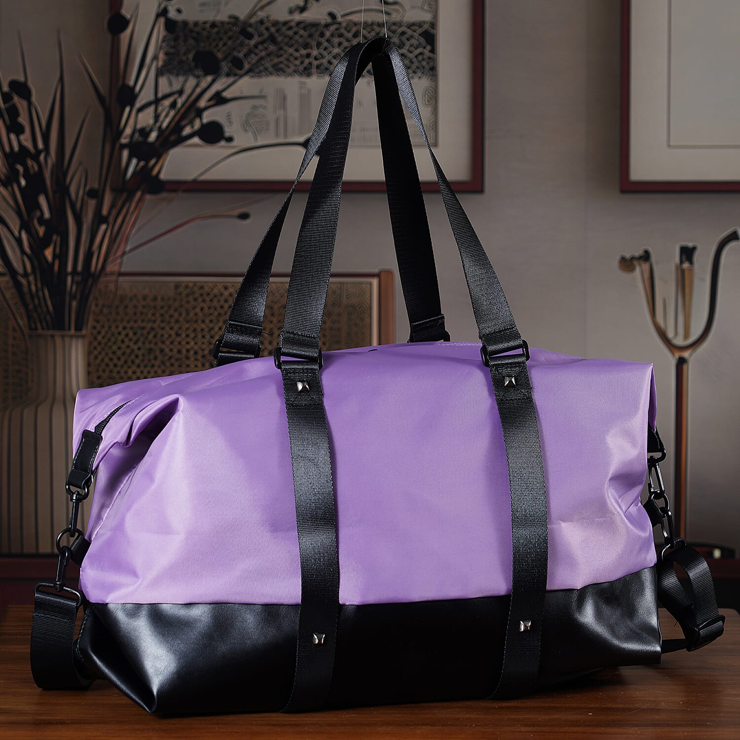 Water Repellent Multipurpose Travel Duffle Bag - Lilac