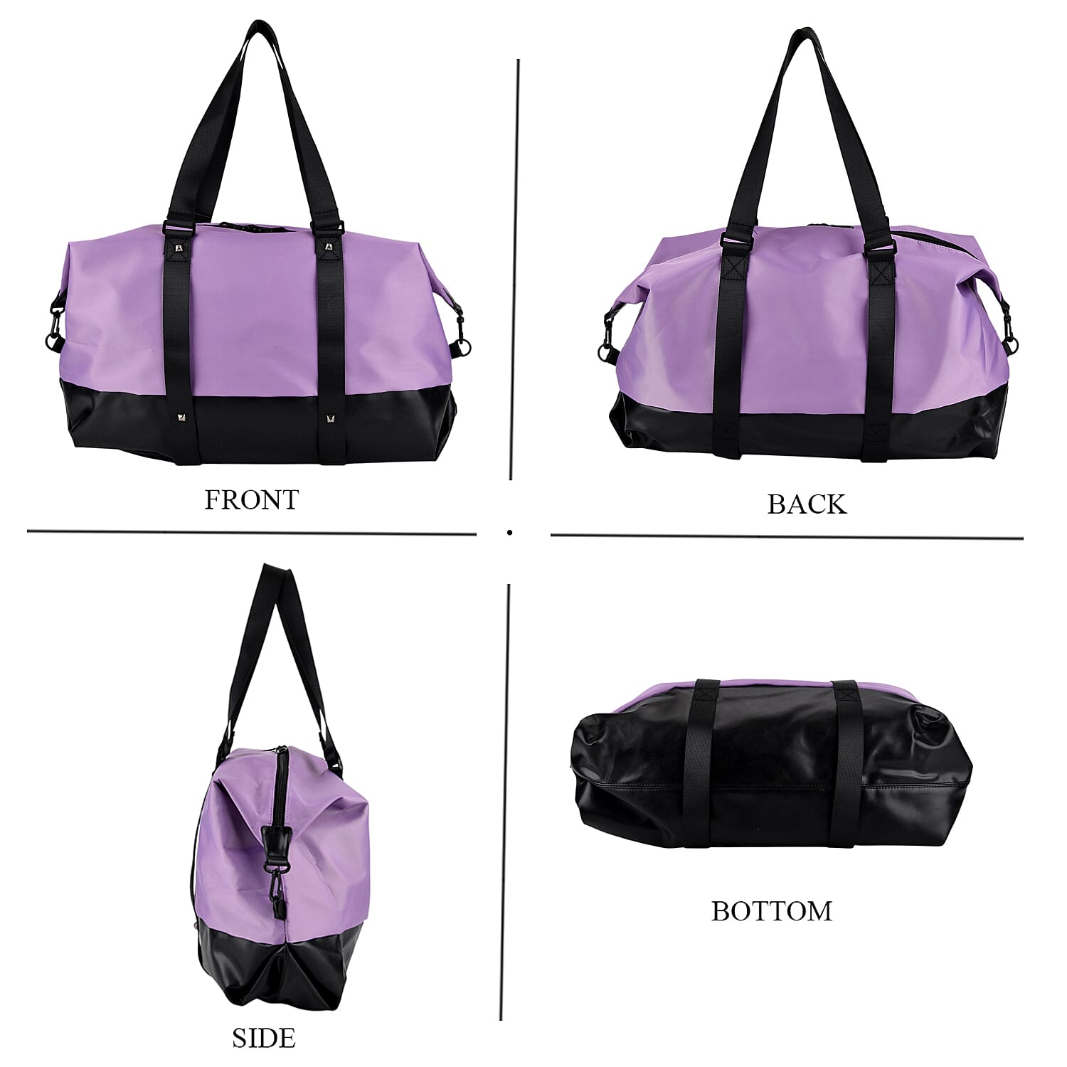 Water Repellent Multipurpose Travel Duffle Bag - Lilac