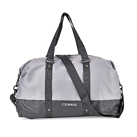 Duffle Bag- 3 slip pockets and 1 zip pocket - Water Repellent Multipurpose - Grey