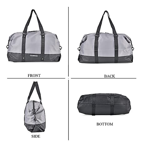 Duffle Bag- 3 slip pockets and 1 zip pocket - Water Repellent Multipurpose - Grey