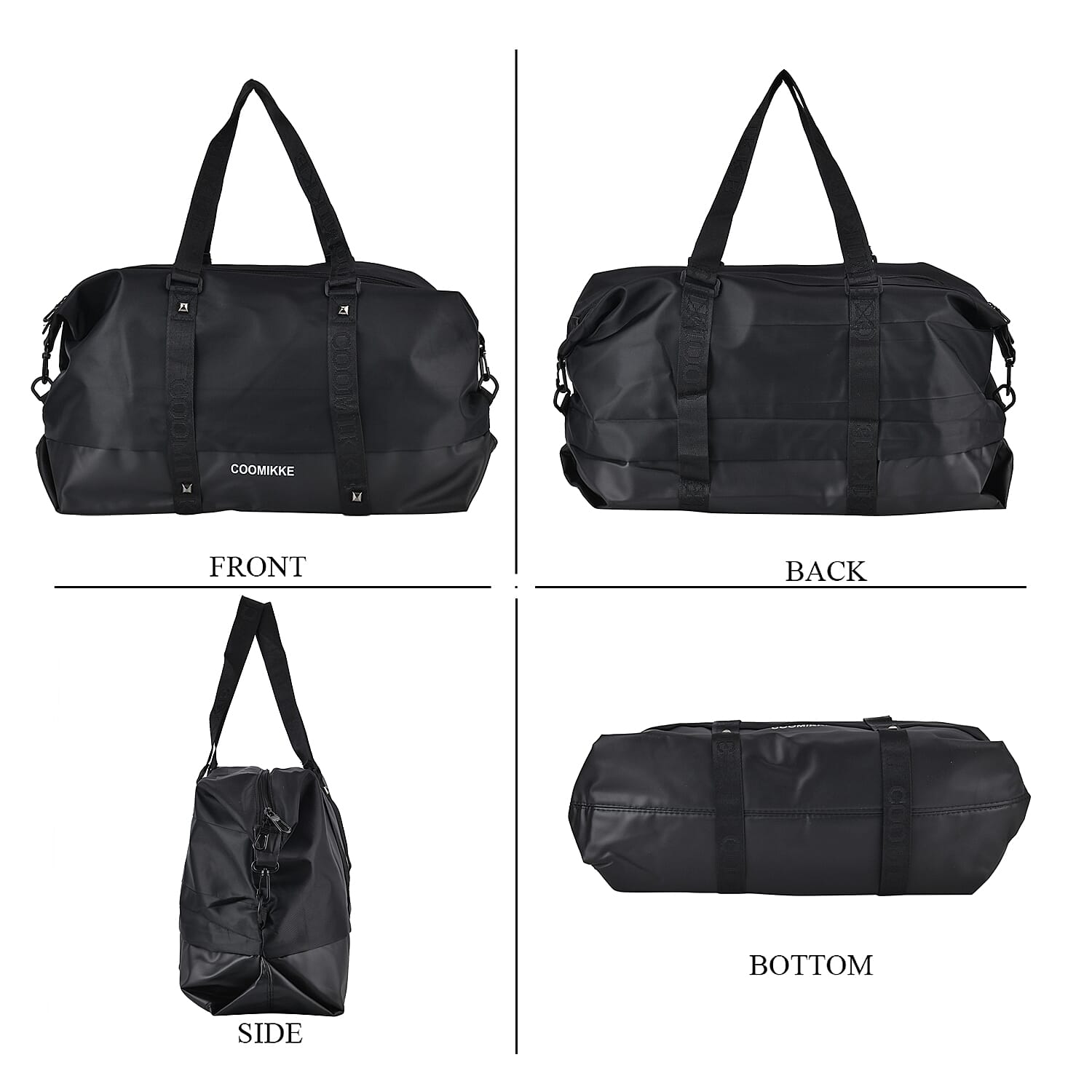 Water Repellent Multipurpose Duffle Bag - Black