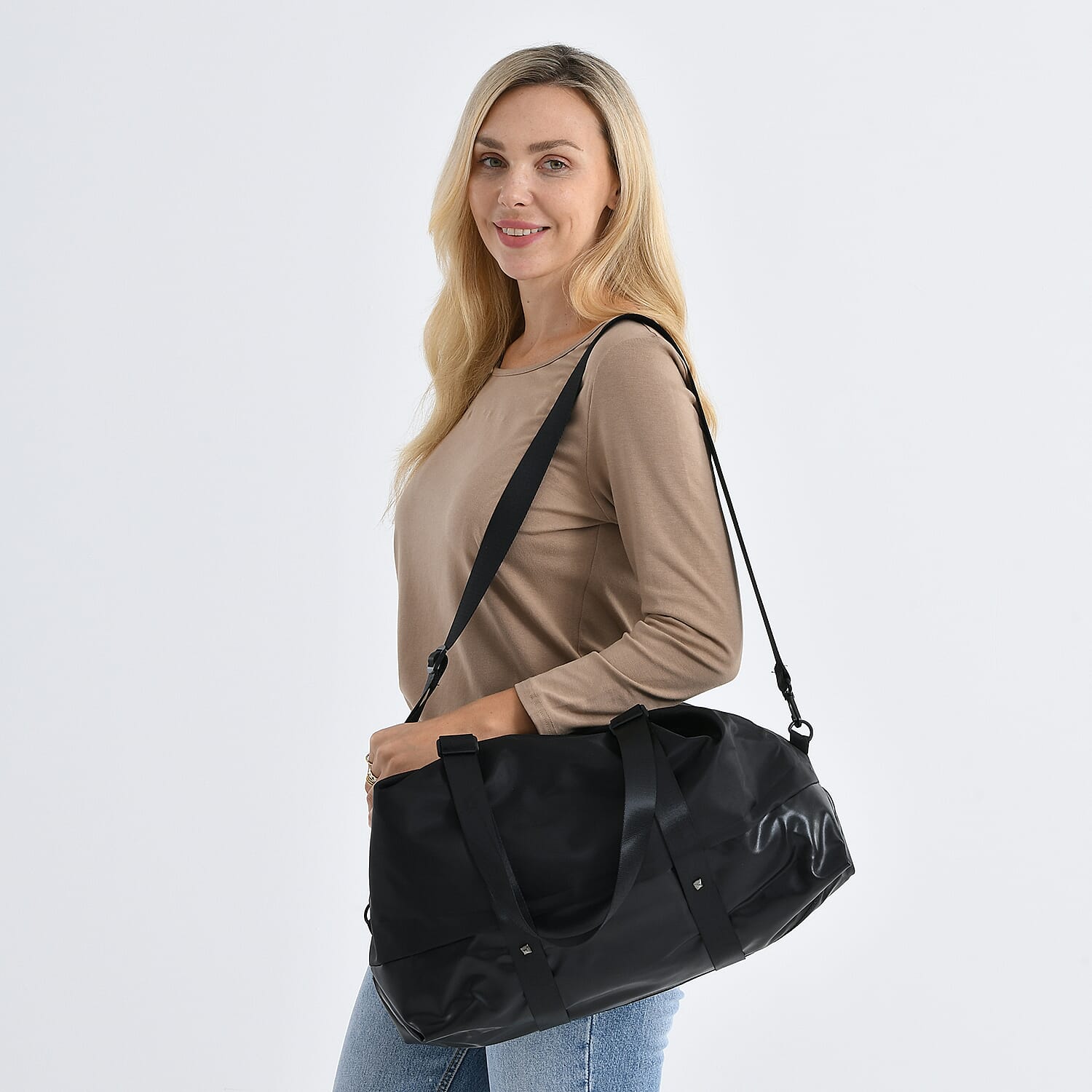 Water Repellent Multipurpose Travel Duffle Bag - Black