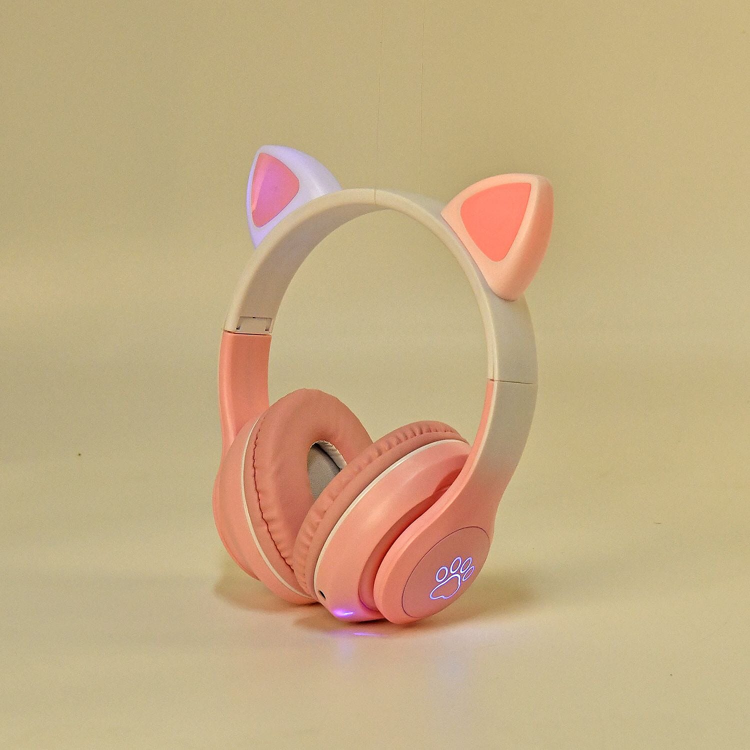 Bluetooth Headphone with LED light & (150mAh Li-ion Battery) - Pink