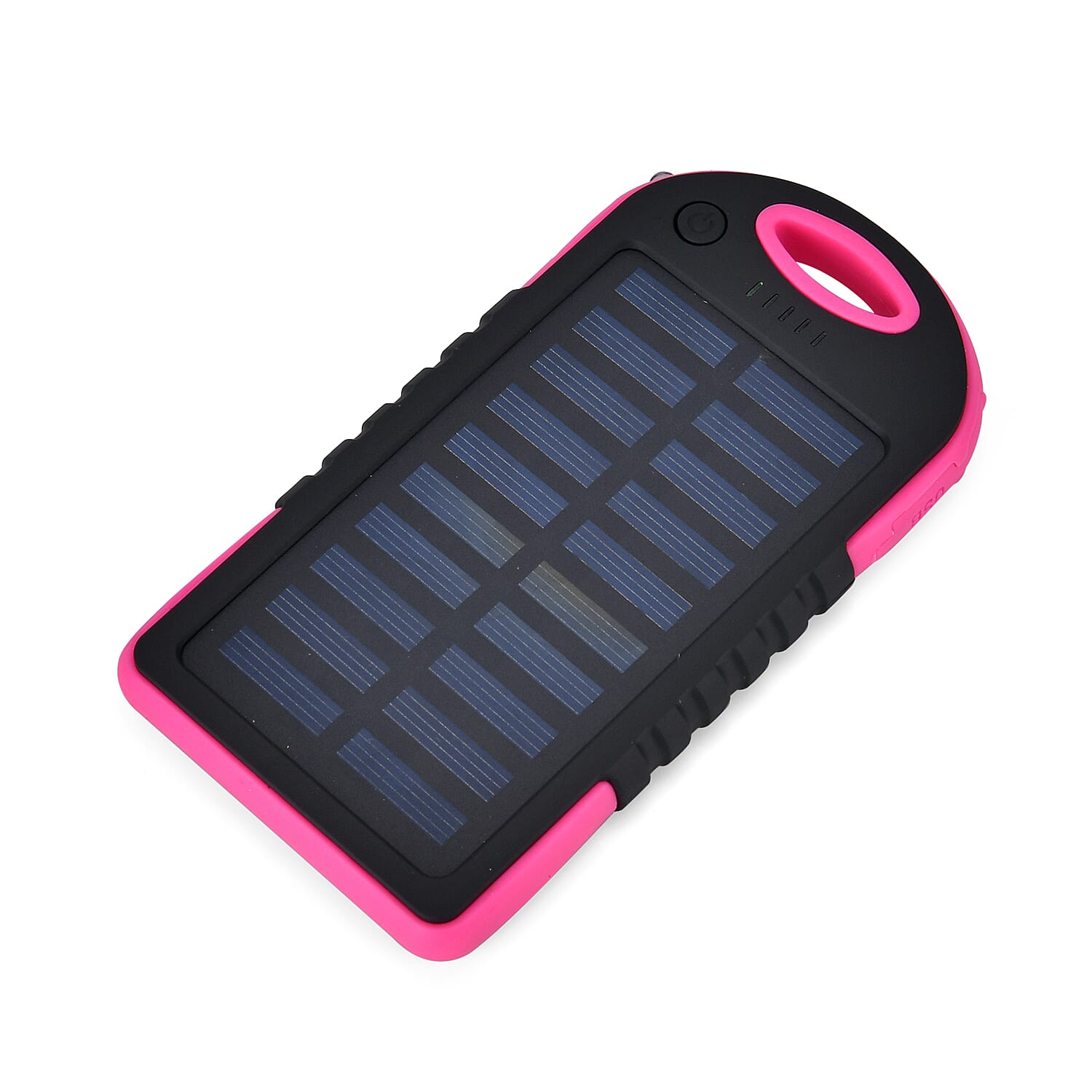 Energy Efficient Solar Charger 5000 mAH Power Bank with charging Cable included- Pink & Black