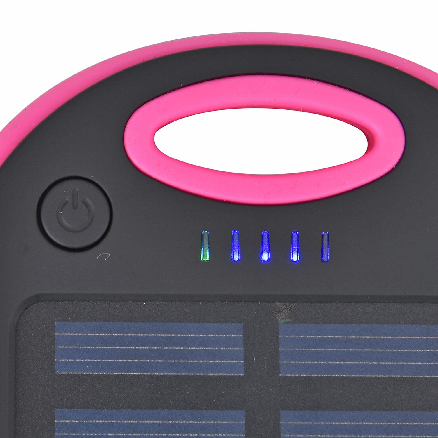 Energy Efficient Solar Charger 5000 mAH Power Bank with charging Cable included- Pink & Black